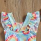 Costum de baie multicolor cu volanne verticale drool (marime: 110)