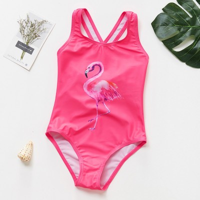 Costum de baie roz bombon cu flamingo drool (marime: 80)