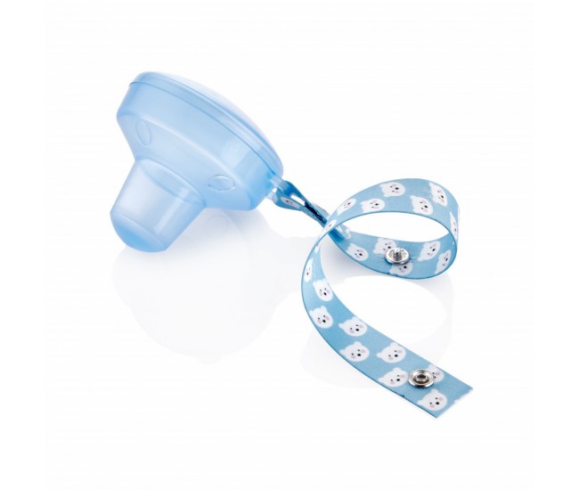 Cutiuta pentru suzeta cu lantisor babyjem (culoare: bleu)