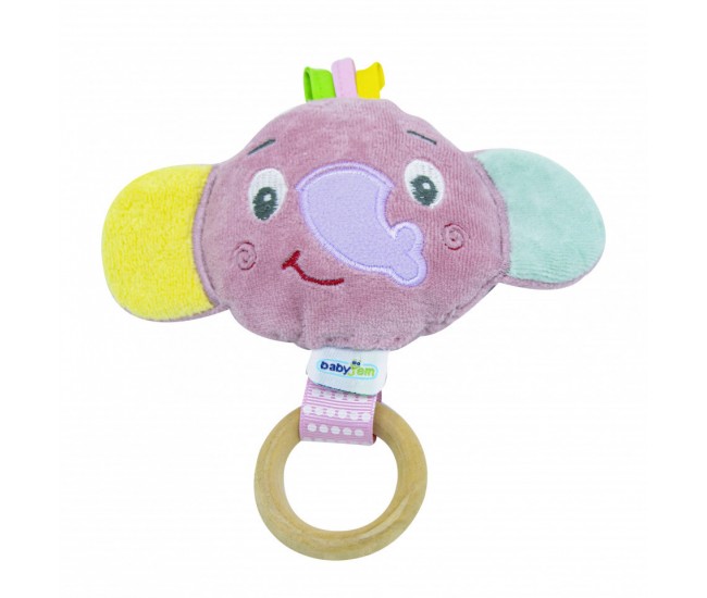 Jucarie pentru bebelusi babyjem elephant toy (culoare: roz)