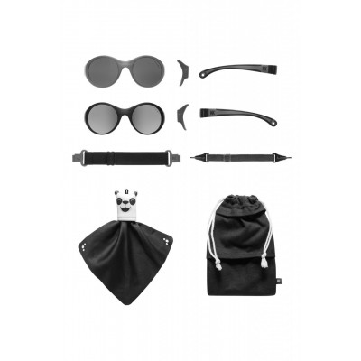 Ochelari de soare pentru copii mokki click & change, protectie uv, negru, 0-2 ani, set 2 perechi