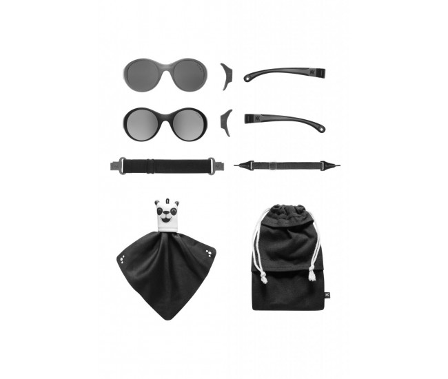 Ochelari de soare pentru copii mokki click & change, protectie uv, negru, 0-2 ani, set 2 perechi