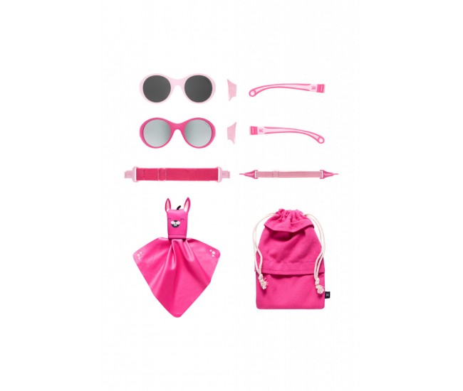 Ochelari de soare pentru copii mokki click & change, protectie uv, roz, 0-2 ani, set 2 perechi