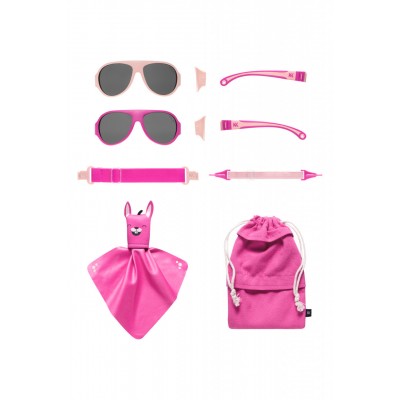 Ochelari de soare pentru copii mokki click & change, protectie uv, roz, 2-5 ani, set 2 perechi