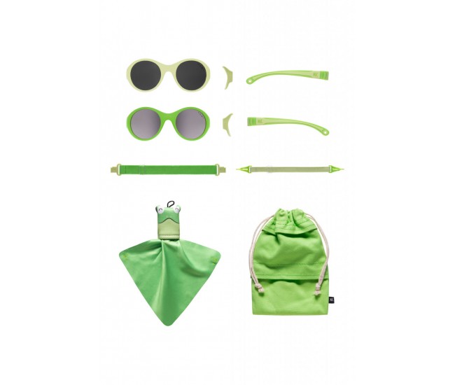 Ochelari de soare pentru copii mokki click & change, protectie uv, verde, 0-2 ani, set 2 perechi