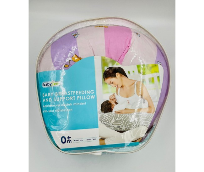 Perna pentru alaptat 2 in 1 nursing pillow zoo, babyjem (culoare: roz)