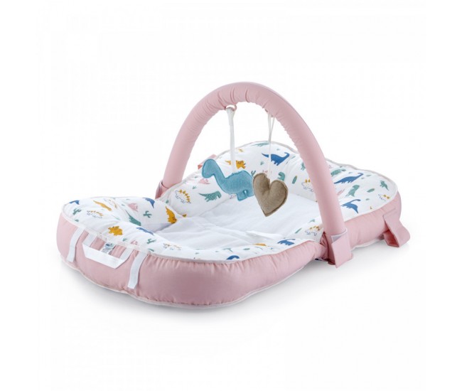 Saltea multifunctionala babyjem sit and play cu bara jucarii (model: inele colorate)