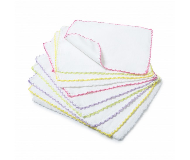 Set 10 batistute babyjem din bumbac pentru copii 20x20 cm