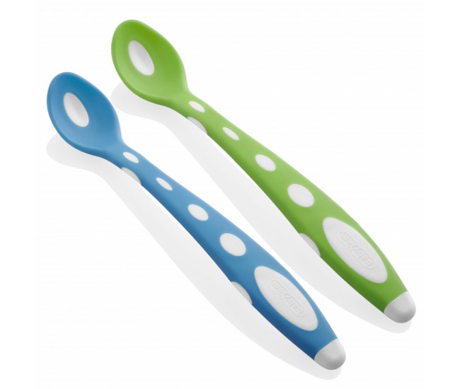 Set 2 lingurite din silicon babyjem soft spoon (culoare: portocaliu)