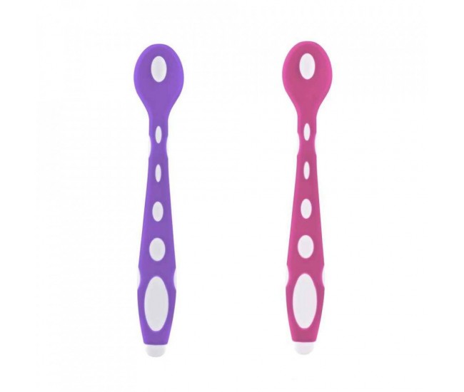 Set 2 lingurite din silicon babyjem soft spoon (culoare: mov)