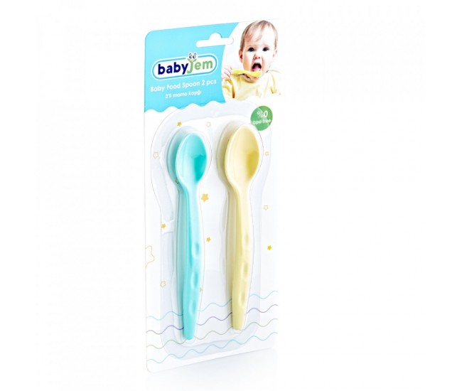 Set 2 lingurite pentru copii babyjem (culoare: verde)