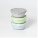 Set 3 boluri cu capac hrana bebelusi miniware, 100% din materiale naturale biodegradabile, aqua+grey+keylime