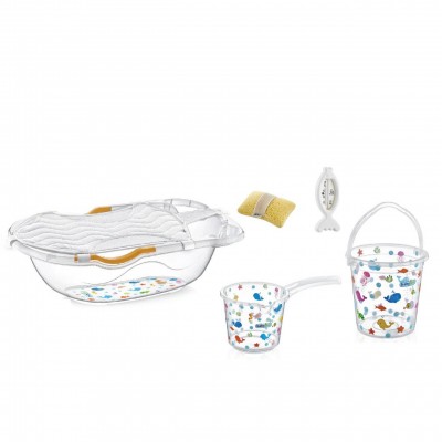 Set cadita de baie cu 6 piese babyjem (culoare: alb)