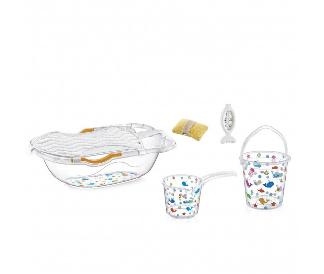 Set cadita de baie cu 6 piese babyjem (culoare: roz)