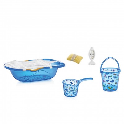 Set cadita de baie cu 6 piese babyjem (culoare: bleu)