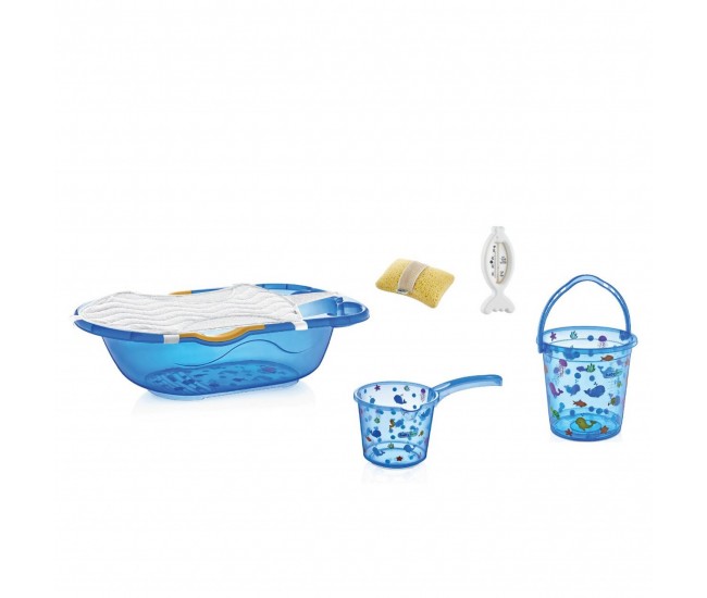 Set cadita de baie cu 6 piese babyjem (culoare: bleu)