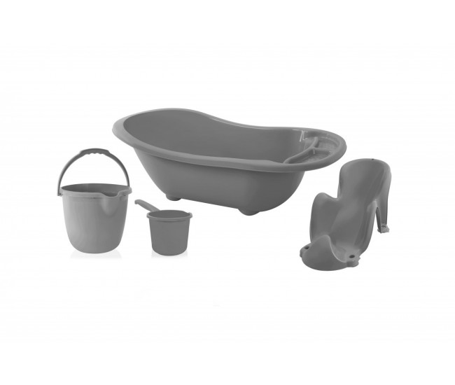 Set cadita de baie pentru bebelusi cu 4 piese, babyjem (culoare: gri)