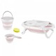 Set cadita pliabila de baie babyjem, 5 piese (culoare: gri)