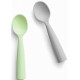 Set de lingurite bebelusi miniware, 100% silicon alimentar, grey+keylime