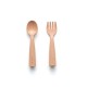 Set de tacamuri bebelusi miniware my first cutlery, 100% din materiale naturale biodegradabile, toffee