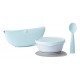 Set diversificare hrana bebelusi miniware first bites, 100% din materiale naturale biodegradabile, 4 piese, aqua