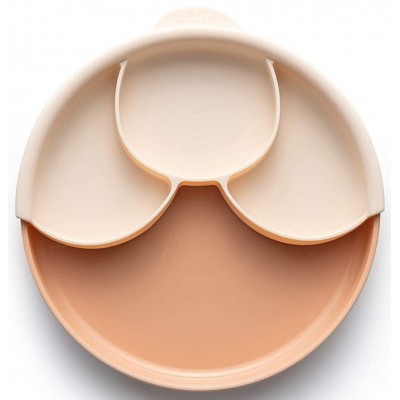 Set diversificare hrana bebelusi miniware healthy meal, 100% din materiale naturale biodegradabile, 3 piese, toffee/peach