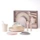 Set diversificare hrana bebelusi miniware little foodie, 100% din materiale naturale biodegradabile, 6 piese, vanilla+cotton candy