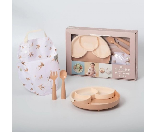 Set diversificare hrana bebelusi miniware mini sous chef 100% din materiale naturale biodegradabile, 6 piese, golden harvest