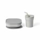 Set diversificare hrana bebelusi miniware sip&snack, 100% din materiale naturale biodegradabile, 3 piese, grey