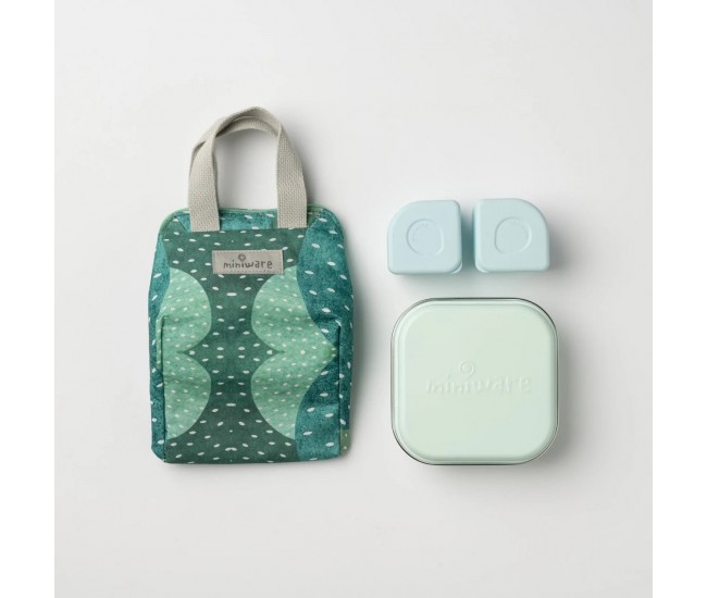 Set geanta termoizolanta mealtote cu cutie grow bento, miniware ready go! bento, 4 piese, prickly pear