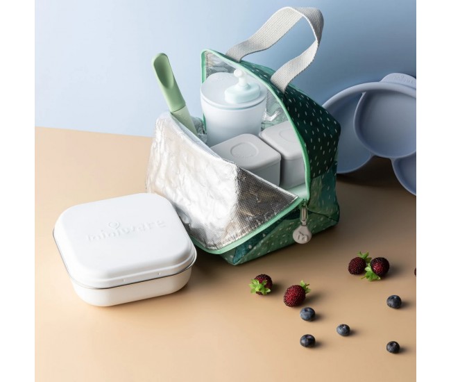 Set geanta termoizolanta mealtote cu cutie grow bento, miniware ready go! bento, 4 piese, prickly pear