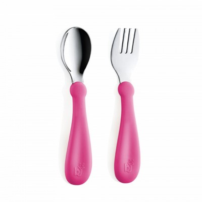 Set tacamuri din inox pentru copii babyjem (culoare: roz)