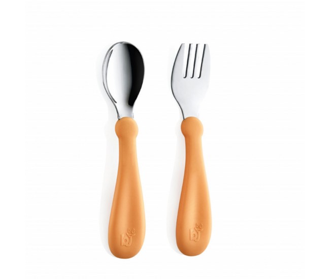 Set tacamuri din inox pentru copii babyjem (culoare: portocaliu)