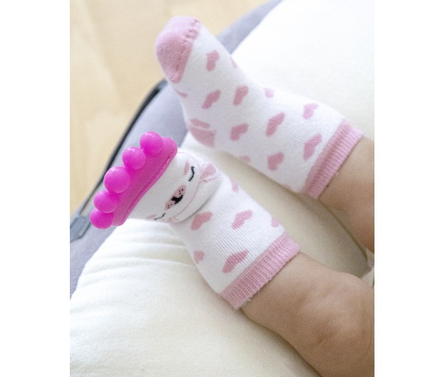 Sosete cu accesoriu dentitie babyjem teether socks (culoare: bleu)