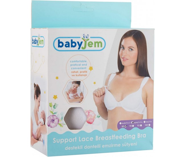 Sutien pentru alaptat cu dantela babyjem (culoare: negru, marime: 80)