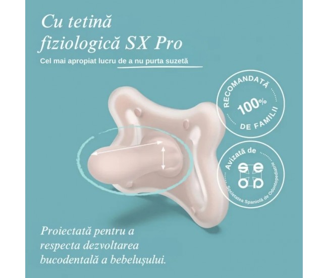 Suzetă fiziologică sx pro 0-6 luni zero zero suavinex