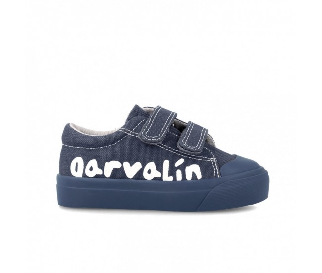 Tenisi canvas pentru copii garvalin, azul marino (marime: 23)