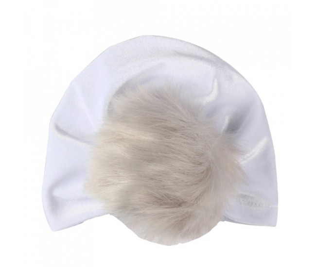 Turban bebelusi din catifea drool (culoare: alb)